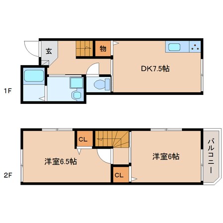 静岡駅 バス19分  西千代田北下車：停歩3分 1-2階の物件間取画像